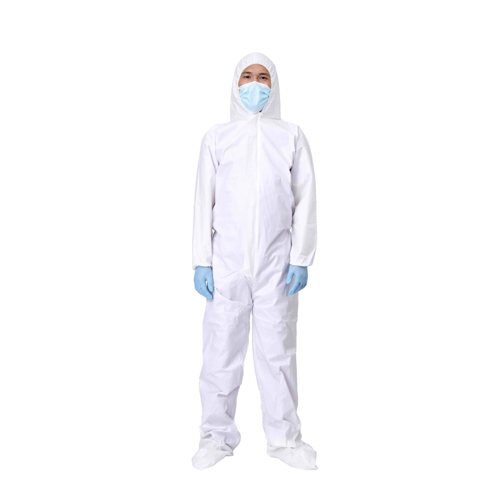 Waterproof Coverall Protective Disposable Isolation Overall Gowns Protective Clothing for Visitor