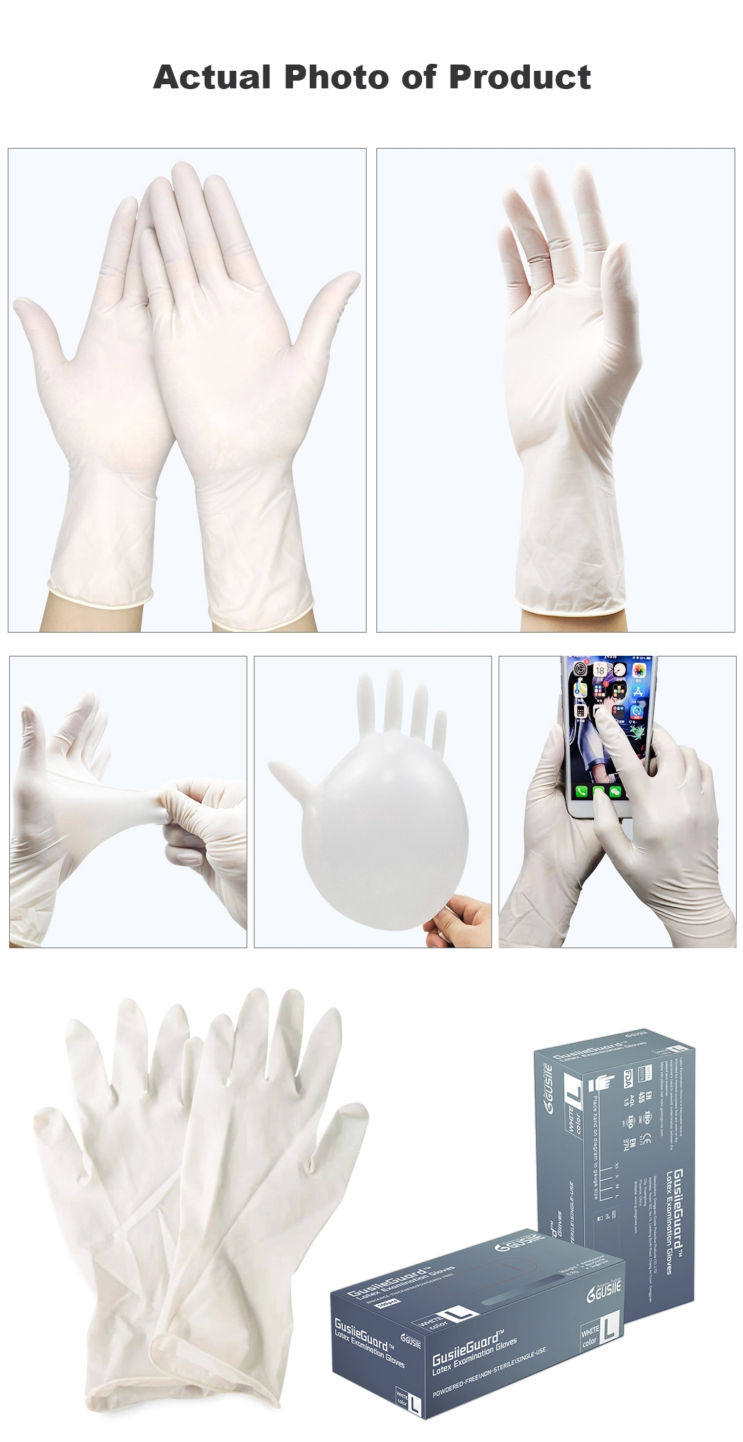 Medical Examination Glove, Powdered and Powder Free Latex Gloves for China Wholesale